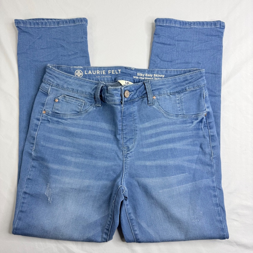Laurie Felt Silky Easy Skinny Vital Stretch Jeans Medium Wash Blue MP Petite